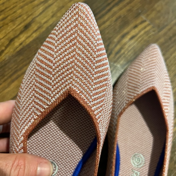 Rothy's Points 8.5 Amber Stripe Metallic - Never Worn Rare - Picture 7 of 9